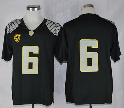 Ducks #6 Charles Nelson Black Limited Stitched NCAA Jersey - Click Image to Close