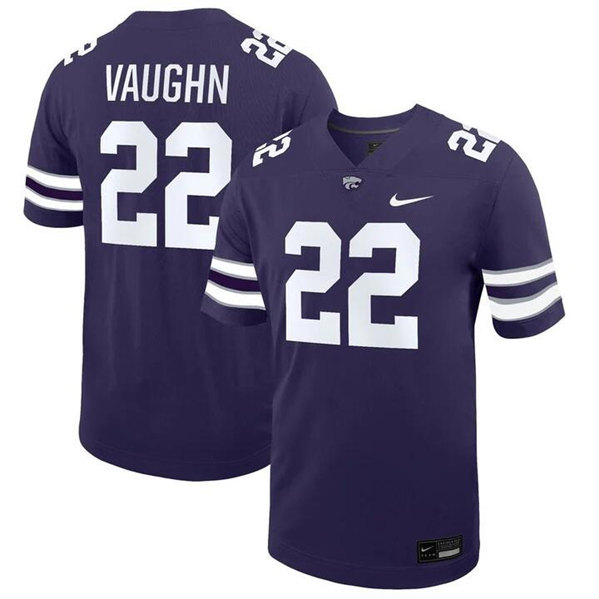 Kansas State Wildcats #22 Deuce Vaughn Purple Stitched Jersey - Click Image to Close