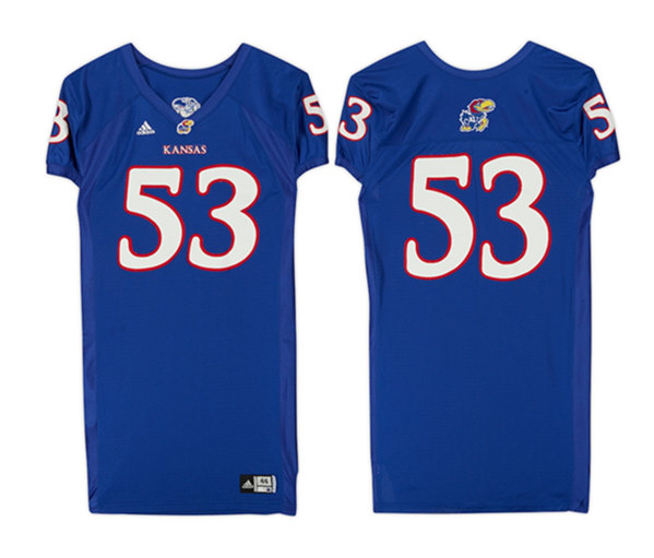 Kansas Jayhawks #53 Royal Stitched Football Jersey