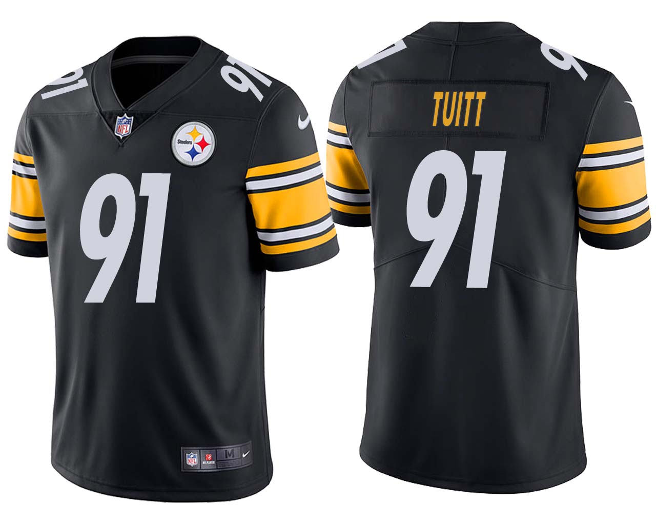 Men's Pittsburgh Steelers Black #91 Stephon Tuitt Vapor Untouchable Limited Stitched NFL Jersey - Click Image to Close