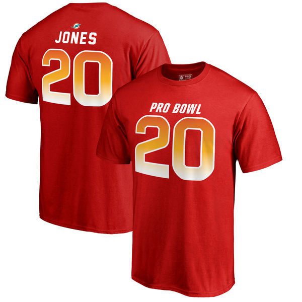 Dolphins Reshad Jones AFC Pro Line 2018 NFL Pro Bowl Red T-Shirt (All Size) - Click Image to Close