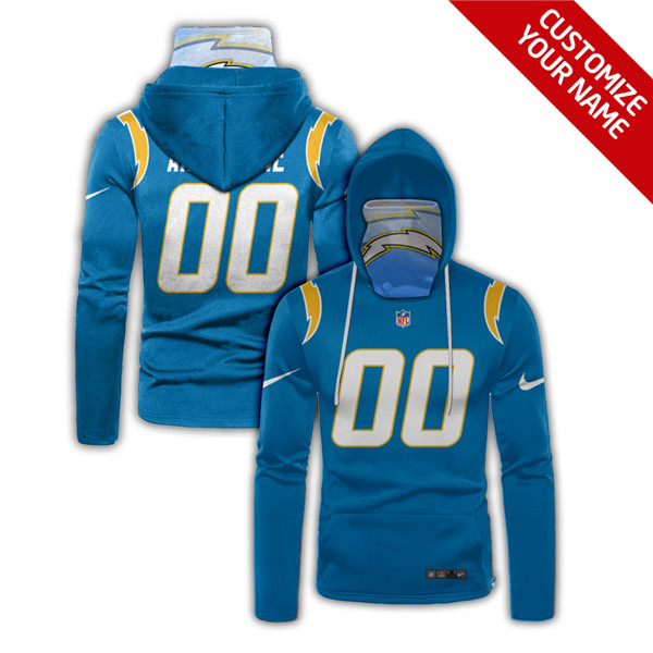 Men's Los Angeles Chargers Customize Stitched Hoodies Mask 2020 - Click Image to Close