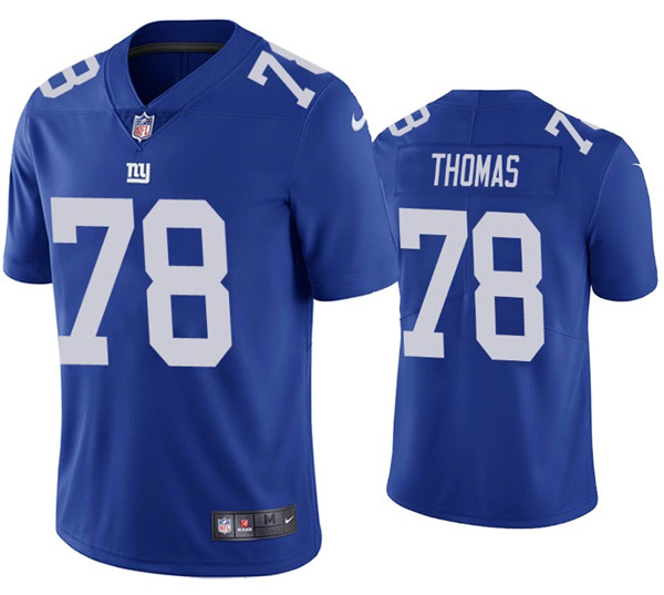 Men's New York Giants #78 Andrew Thomas 2020 Blue Vapor Untouchable Limited Stitched Jersey - Click Image to Close