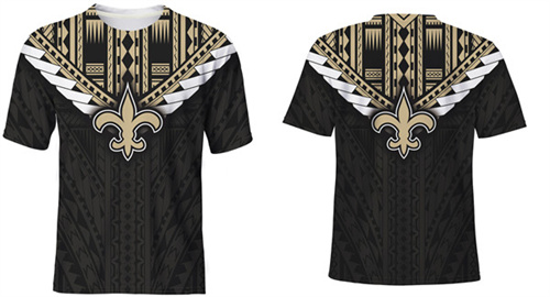 Men's New Orleans Saints Black T-Shirt - Click Image to Close