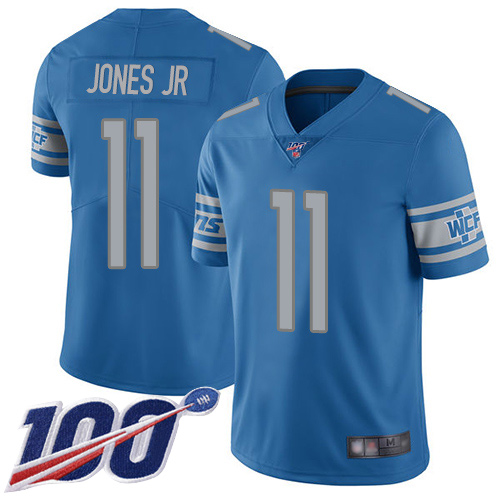 Men's Detroit Lions #11 Marvin Jones Jr. Blue 2019 100th Season Vapor Untouchable Limited Stitched NFL Jersey. - Click Image to Close