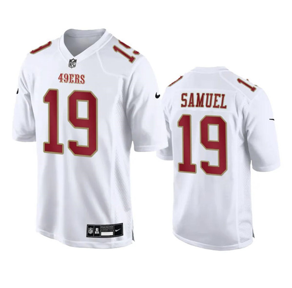 Men's San Francisco 49ers #19 Deebo Samuel White Fashion Limited Football Stitched Game Jersey - Click Image to Close