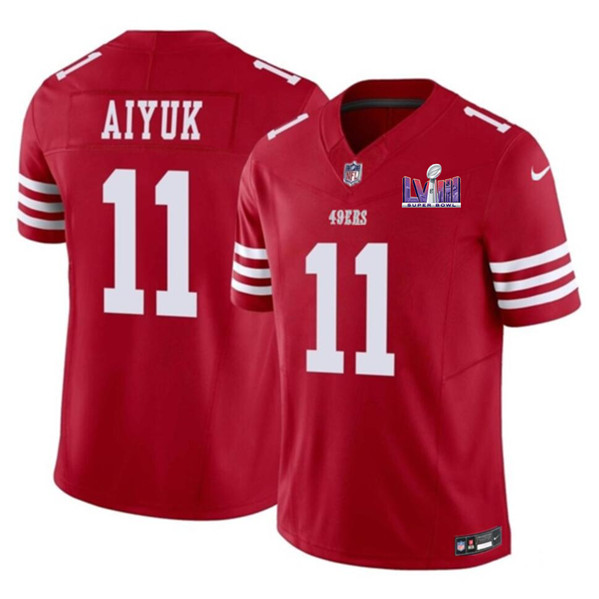 Men's San Francisco 49ers #11 Brandon Aiyuk Red 2023 F.U.S.E. NFC West Champions Patch Football Stitched Jersey - Click Image to Close