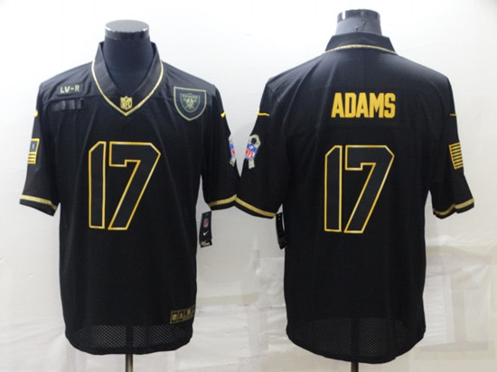 Men's Las Vegas Raiders #17 Davante Adams Black/Gold Salute To Service Limited Stitched Jersey - Click Image to Close