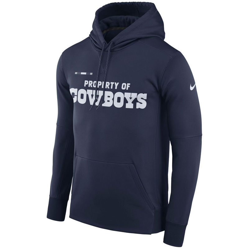 Men's Dallas Cowboys Nike Navy Sideline Property Of Performance Pullover Hoodie