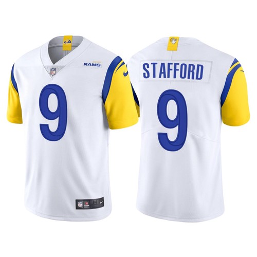 Men's Los Angeles Rams #9 Matthew Stafford 2021 White Vapor Untouchable Limited Alternate Stitched NFL Jersey - Click Image to Close