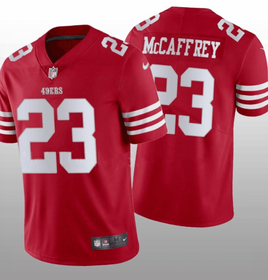 Men's San Francisco 49ers #23 Christian McCaffrey Red 2022 Vapor Untouchable Stitched Jersey