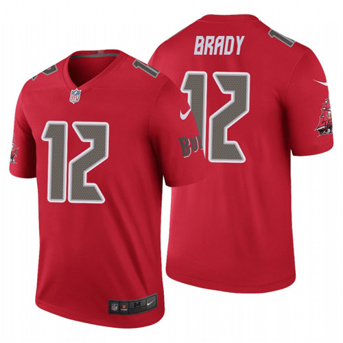 Men's Tampa Bay Buccaneers #12 Tom Brady Red Stitched NFL Jersey