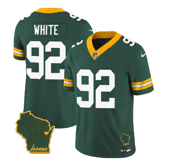 Men's Green Bay Packers #92 Reggie White Green Home Patch 2023 F.U.S.E. Vapor Untouchable Limited Stitched Jersey