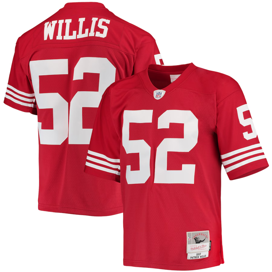 Men's San Francisco 49ers #52 Patrick Willis Red 2007 Mitchell & Ness Legacy Stitched Jersey