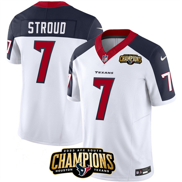 Men's Houston Texans #7 C.J. Stroud White/Navy 2023 F.U.S.E. Vapor Untouchable Limited Football Stitched Jersey