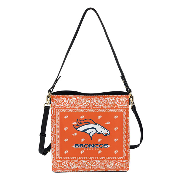 Denver Broncos PU Leather Bucket Handbag 001 - Click Image to Close