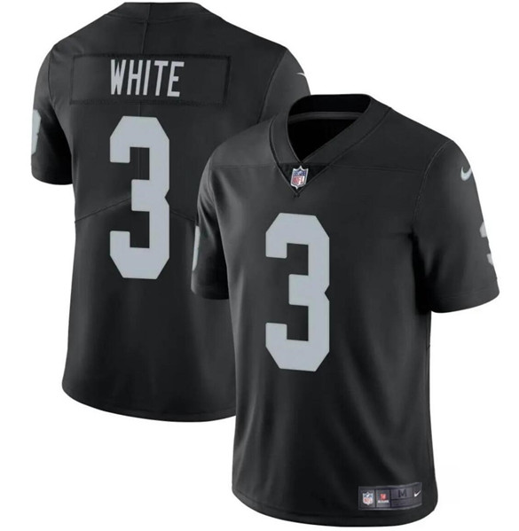 Men's Las Vegas Raiders #3 Zamir White Black 2024 Vapor Football Stitched Jersey - Click Image to Close