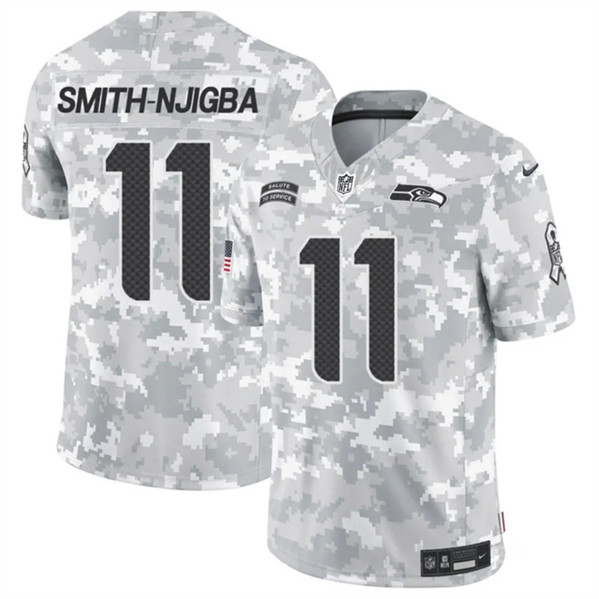 Men's Seattle Seahawks #11 Jaxon Smith-Njigba Arctic Camo 2024 F.U.S.E. Salute to Service Limited Football Stitched Jersey - Click Image to Close