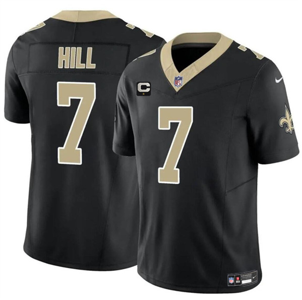 Men's New Orleans Saints #7 Taysom Hill Black 2024 F.U.S.E. With 1-Star C Patch Vapor Limited Football Stitched Jersey - Click Image to Close