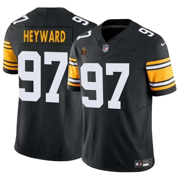 Men's Pittsburgh Steelers #97 Cameron Heyward Black 2024 F.U.S.E. With Walter Payton Patch Vapor Limited Football Stitched Jersey