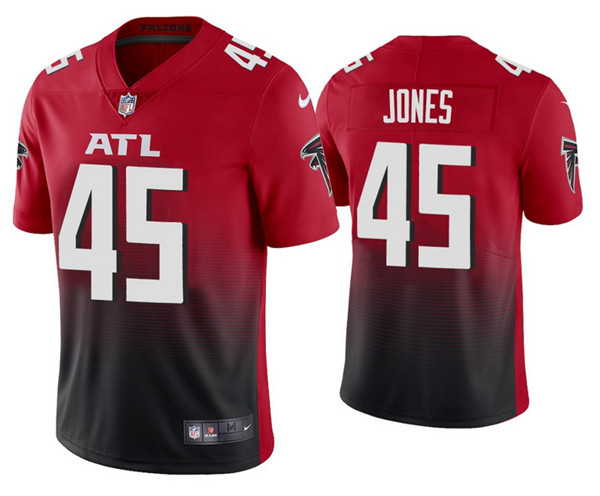 Men's Atlanta Falcons #45 Deion Jones 2020 Red Vapor Untouchable Limited Stitched NFL Jersey - Click Image to Close