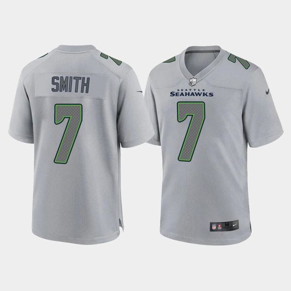 Men's Seattle Seahawks #7 Geno Smith Gray Atmosphere Fashion Stitched Game Jersey