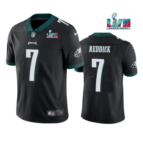 Men's Philadelphia Eagles #7 Haason Reddick Black Super Bowl LVII Patch Vapor Untouchable Limited Stitched Jersey - Click Image to Close