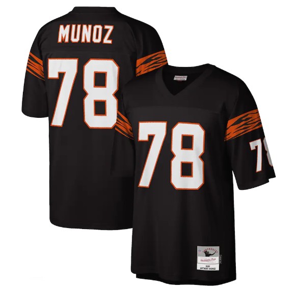 Men's Cincinnati Bengals #78 Anthony Munoz Black Stitched Jersey - Click Image to Close