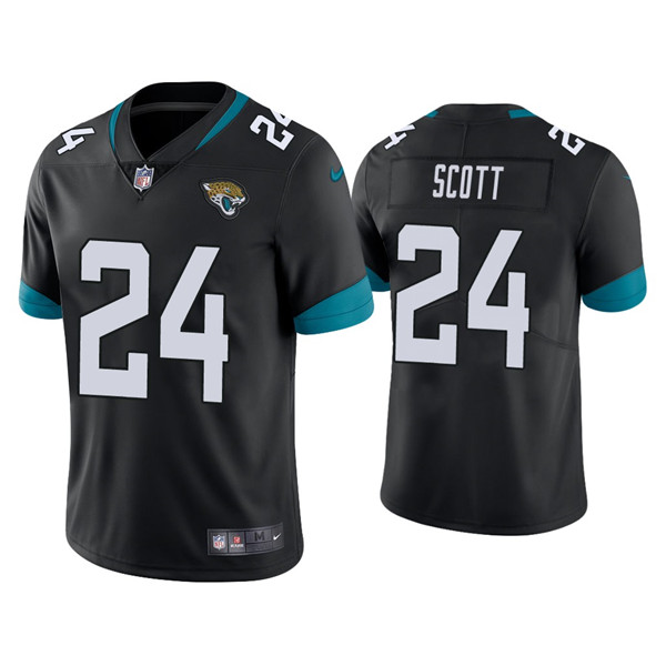 Men's Jacksonville Jaguars #24 Josiah Scott Black Vapor Untouchable Limited Stitched Jersey - Click Image to Close