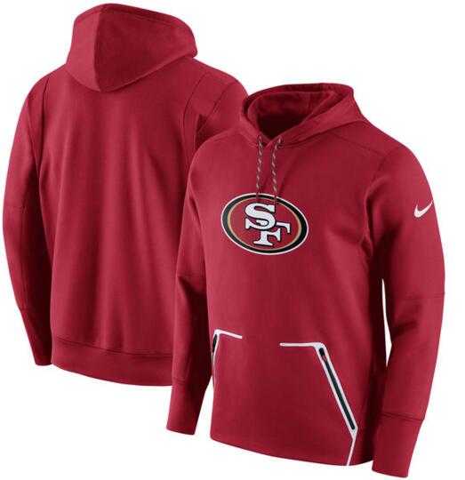 Men's Nike San Francisco 49ers Scarlet Champ Drive Vapor Speed Pullover Hoodie - Click Image to Close