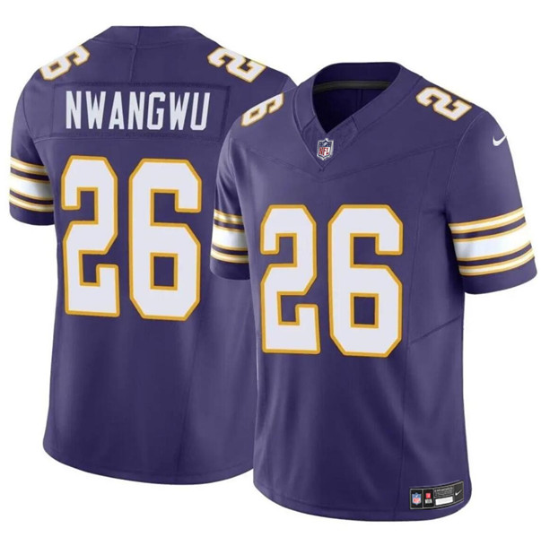 Men's Minnesota Vikings #26 Kene Nwangwu Purple 2023 F.U.S.E. Throwback Vapor Untouchable Limited Stitched Jersey - Click Image to Close