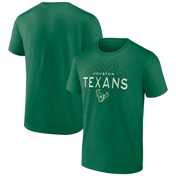 Men's Houston Texans Kelly Green Celtic Knot T-Shirt - Click Image to Close