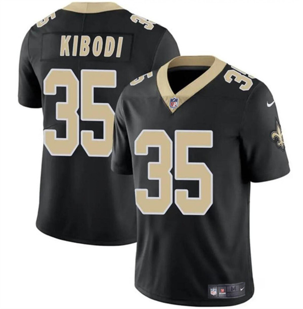 Men's New Orleans Saints #35 Jacob Kibodi Black Vapor Limited Football Stitched Jersey - Click Image to Close