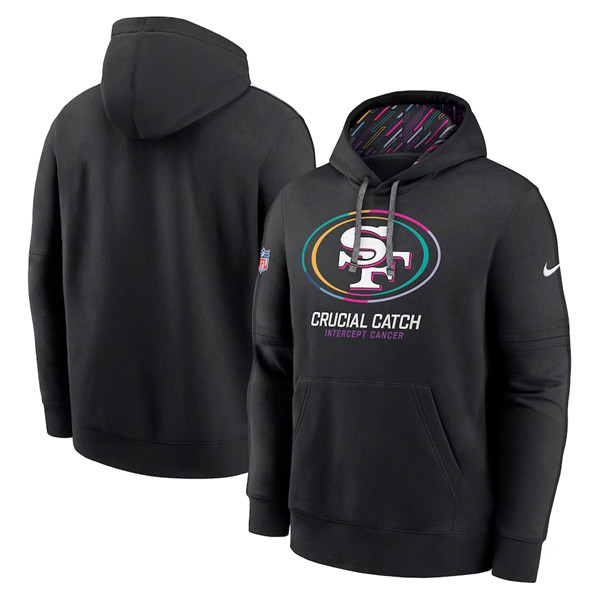 Men's San Francisco 49ers Black 2024 Crucial Catch Club Pullover Hoodie - Click Image to Close