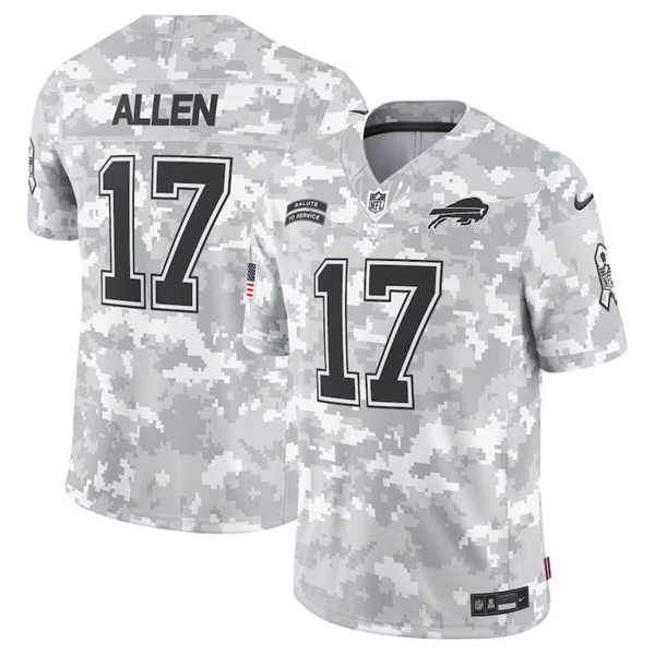 Men's Buffalo Bills #17 Josh Allen Arctic Camo 2024 F.U.S.E. Salute to Service Limited Football Stitched Jersey