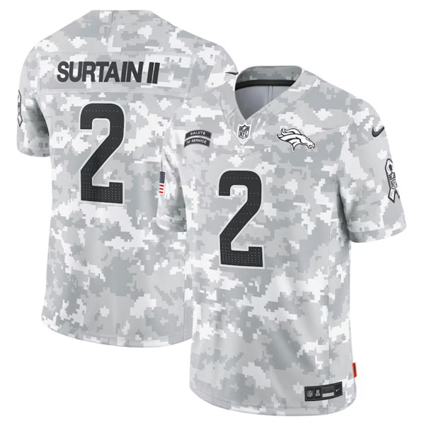 Men's Denver Broncos #2 Patrick Surtain II Arctic Camo 2024 F.U.S.E. Salute to Service Limited Football Stitched Jersey