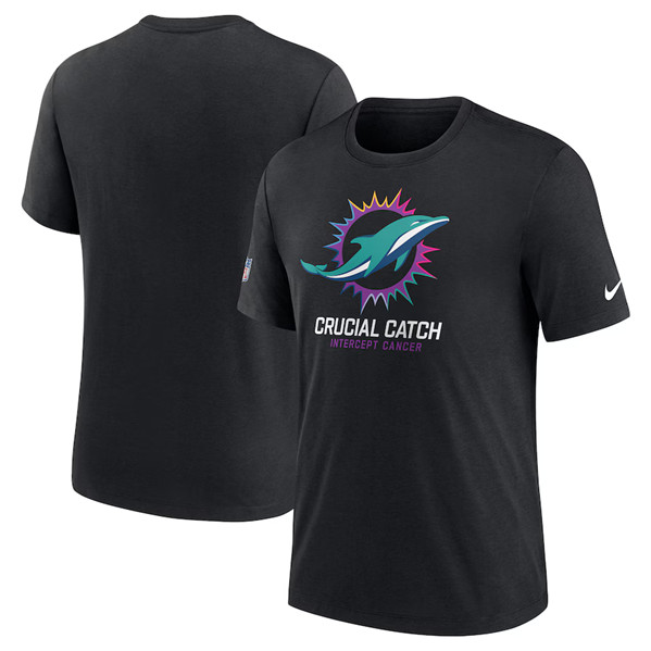 Men's Miami Dolphins Black 2024 Crucial Catch T-Shirt - Click Image to Close