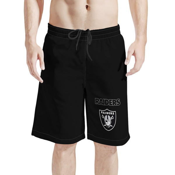 Men's Las Vegas Raiders Black NFL Shorts - Click Image to Close