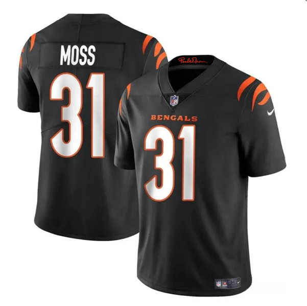 Men's Cincinnati Bengals #31 Zack Moss Black Vapor Untouchable Limited Stitched Jersey - Click Image to Close