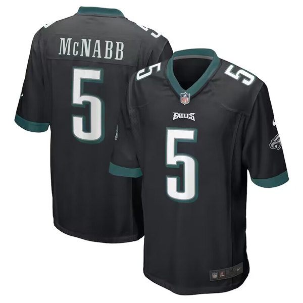 Men's Philadelphia Eagles #5 Donovan McNabb Black Stitched Jersey