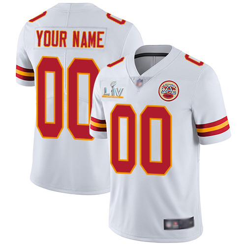 Men's Kansas City Chiefs ACTIVE PLAYER Custom White 2021 Super Bowl LV Limited Stitched NFL Jersey - Click Image to Close