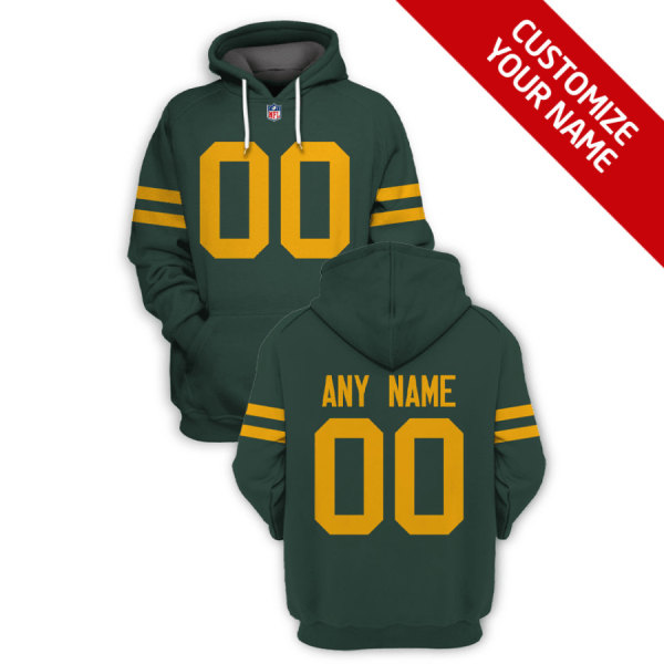 Green Bay Packers Active Player Custom 2021 Green Pullover Hoodie(Stitched number&name) - Click Image to Close