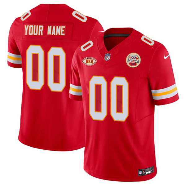 Men??s Kansas City Chiefs Active Player Custom Red 2023 F.U.S.E. With "NKH" Patch Vapor Untouchable Limited Football Stitched Jersey