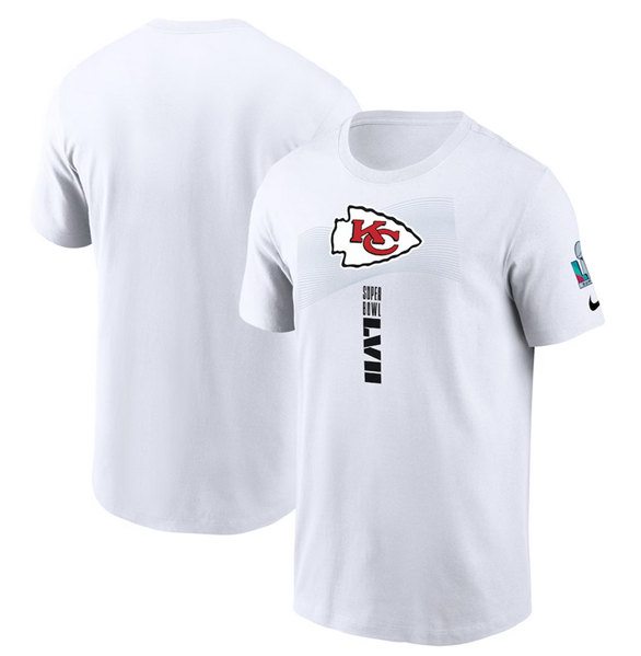 Men??s Kansas City Chiefs White Super Bowl LVII Opening Night T-Shirt