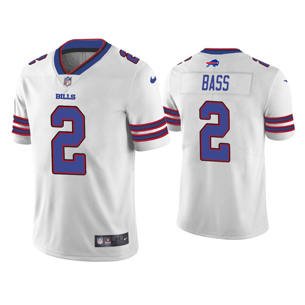 Men's Buffalo Bills #2 Tyler Bass White Vapor Untouchable Limited Stitched Jersey - Click Image to Close