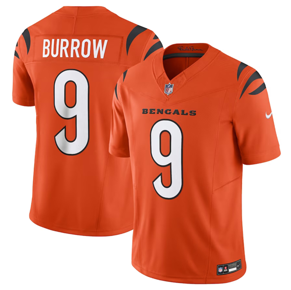 Men's Cincinnati Bengals #9 Joe Burrow Orange 2023 F.U.S.E. Vapor Untouchable Limited Stitched Jersey - Click Image to Close