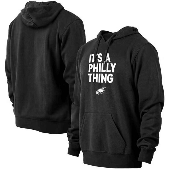 Men's Philadelphia Eagles Black Pullover Hoodie - Click Image to Close