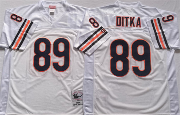 Men's Chicago Bears #89 DITKA White Limited Stitched Jersey