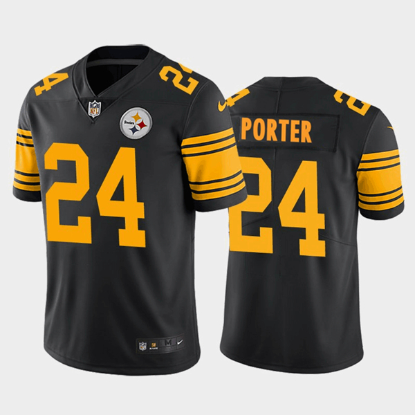 Pittsburgh Steelers #24 Joey Porter Jr. Black 2023 Draft Color Rush Limited Stitched Jersey - Click Image to Close