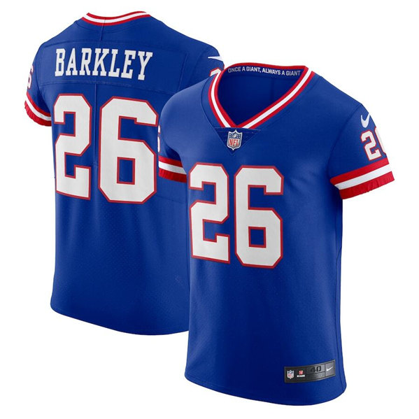 Men's New York Giants #26 Saquon Barkley Royal Vapor Elite Stitched Jersey